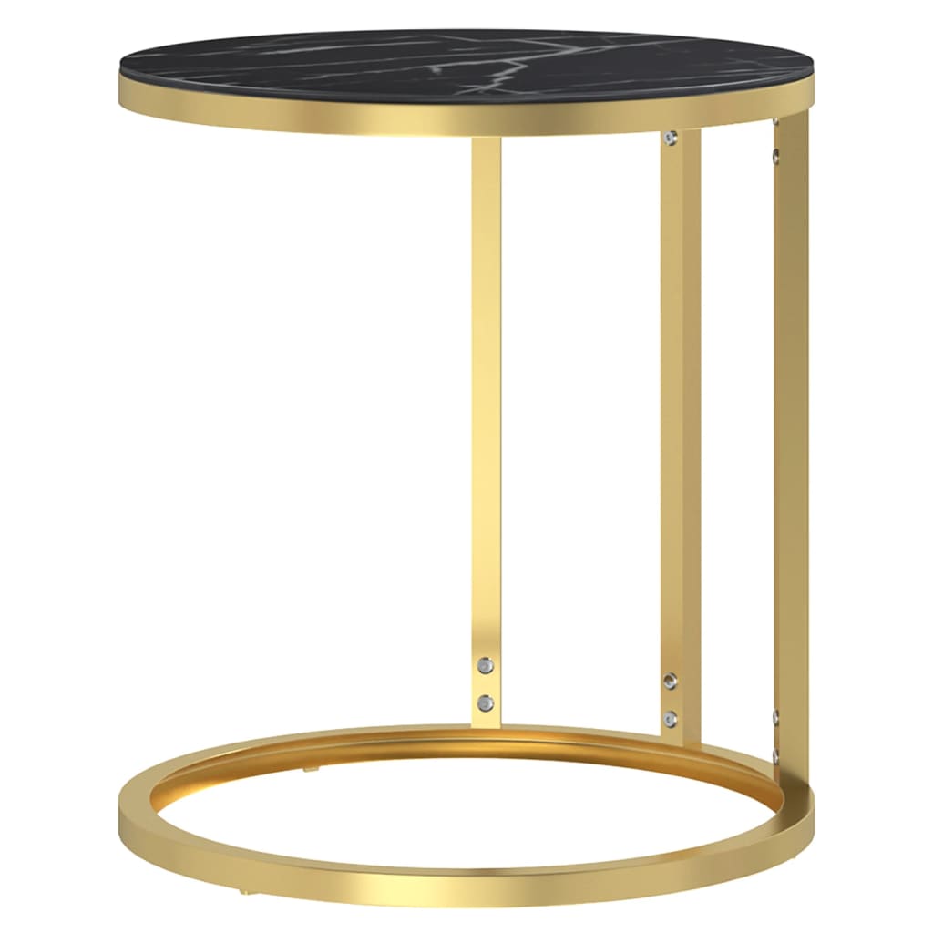 Side Table 17.7&quot; Tempered Glass