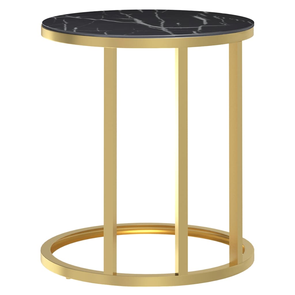 Side Table 17.7&quot; Tempered Glass