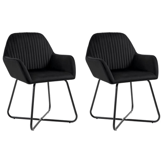 Dining Chairs 2 Pcs Black Velvet