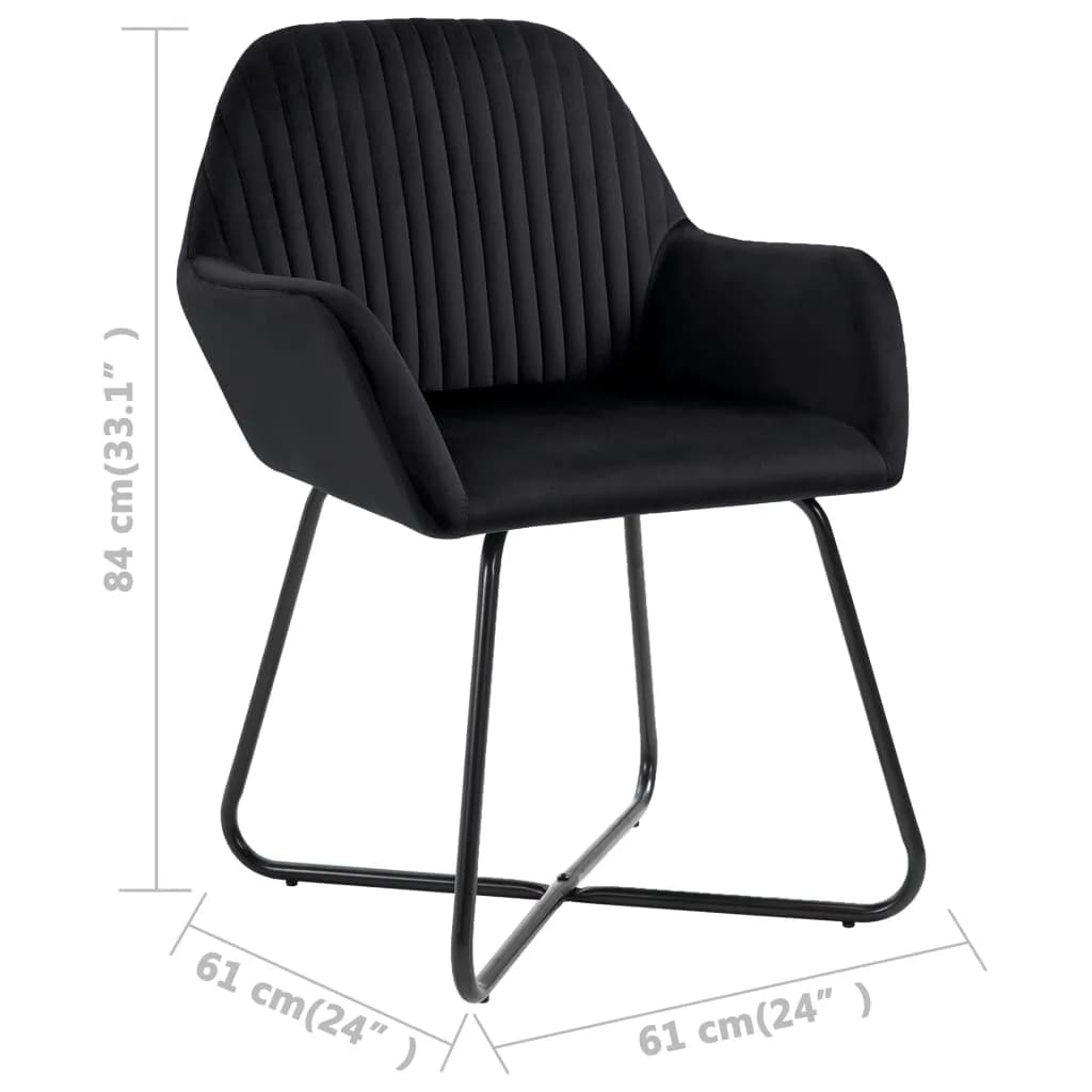 Dining Chairs 2 Pcs Black Velvet