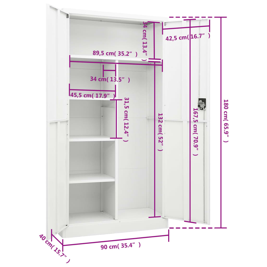 Locker Cabinet 35.4&quot;X15.7&quot;X70.9&quot; Steel