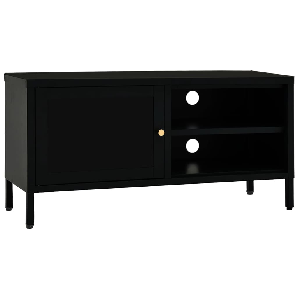 Tv Stand 35.4&quot;X11.8&quot;X17.3&quot; Steel And Glass