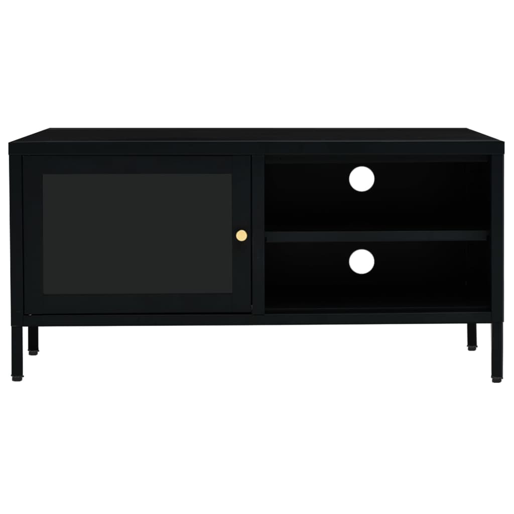 Tv Stand 35.4&quot;X11.8&quot;X17.3&quot; Steel And Glass