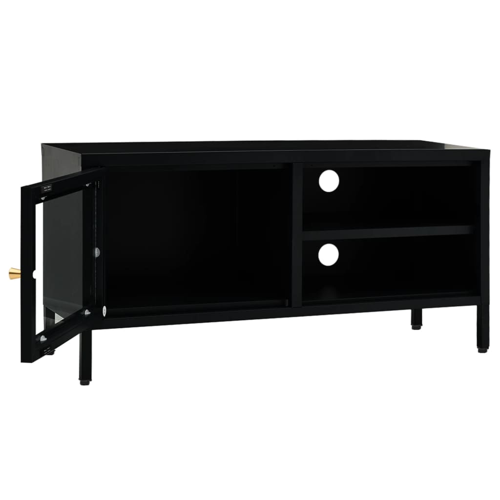 Tv Stand 35.4&quot;X11.8&quot;X17.3&quot; Steel And Glass