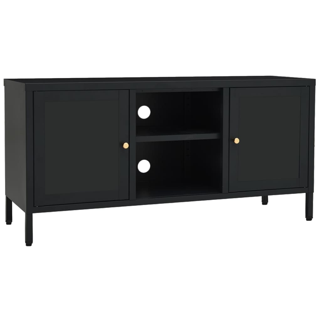 Tv Stand 41.3&quot;X13.8&quot;X20.5&quot; Steel And Glass