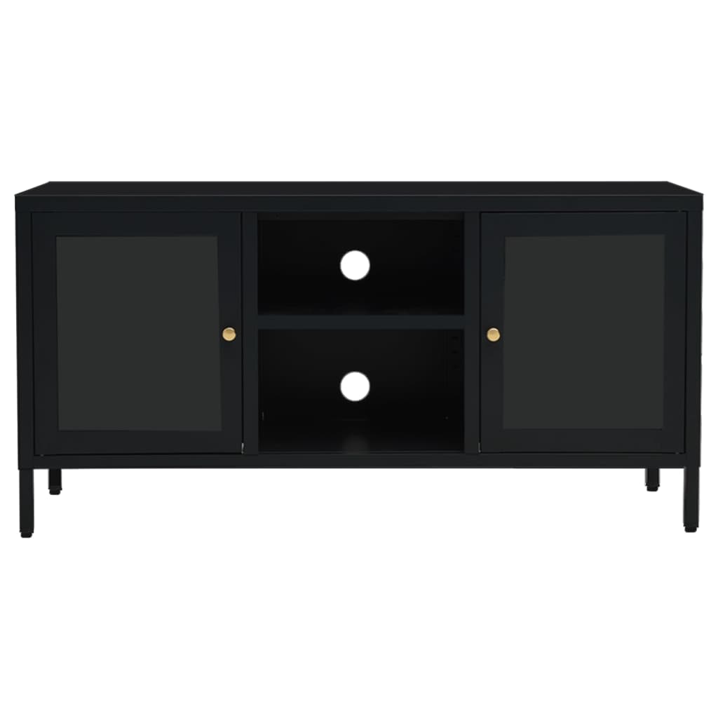 Tv Stand 41.3&quot;X13.8&quot;X20.5&quot; Steel And Glass