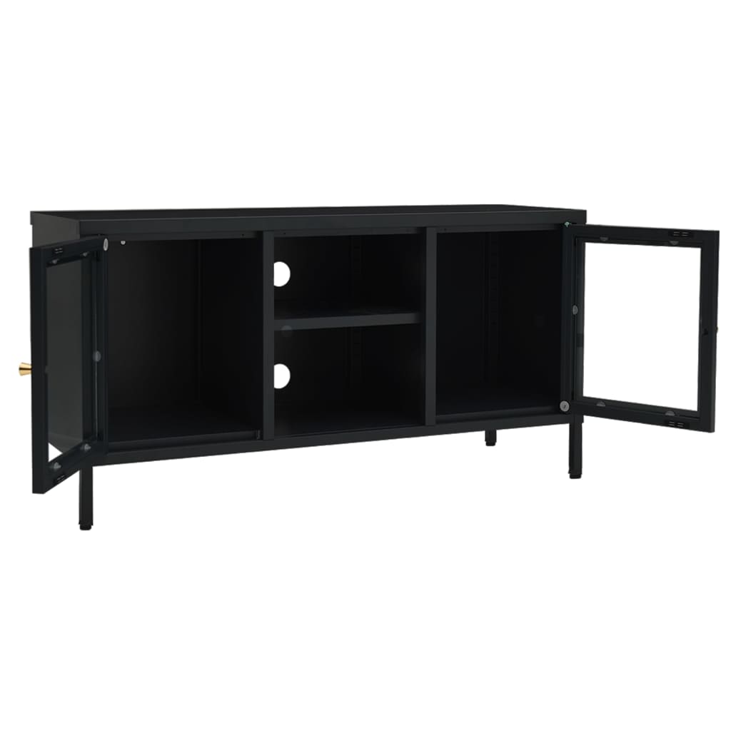 Tv Stand 41.3&quot;X13.8&quot;X20.5&quot; Steel And Glass