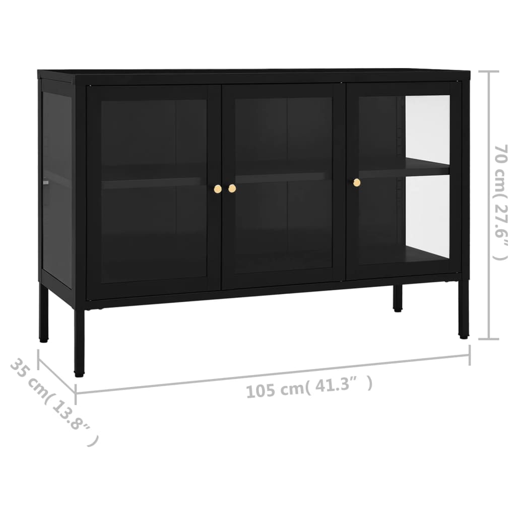 Sideboard 41.3&quot;X13.8&quot;X27.6&quot; Steel And Glass