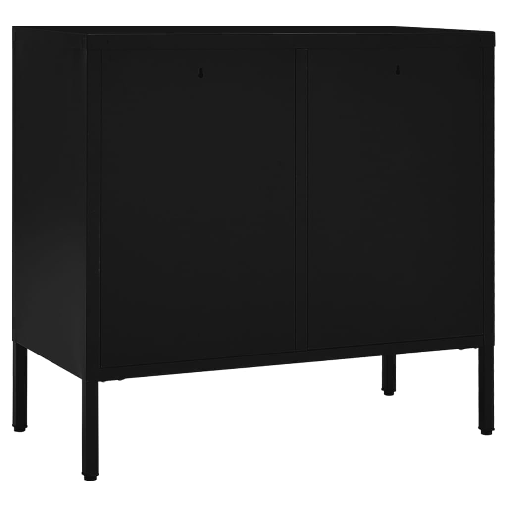 Sideboard 29.5&quot;X13.8&quot;X27.6&quot; Steel And Tempered Glass