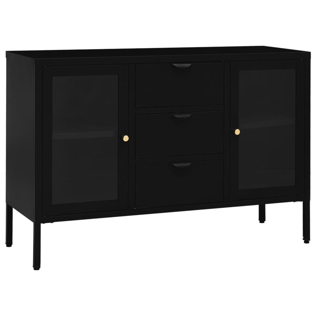 Sideboard 41.3&quot;X13.8&quot;X27.6&quot; Steel And Tempered Glass