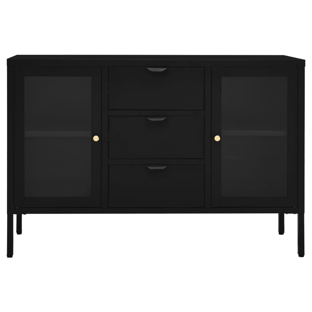 Sideboard 41.3&quot;X13.8&quot;X27.6&quot; Steel And Tempered Glass