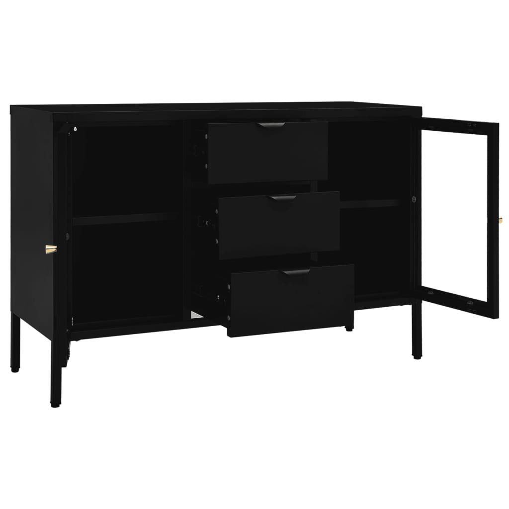 Sideboard 41.3&quot;X13.8&quot;X27.6&quot; Steel And Tempered Glass