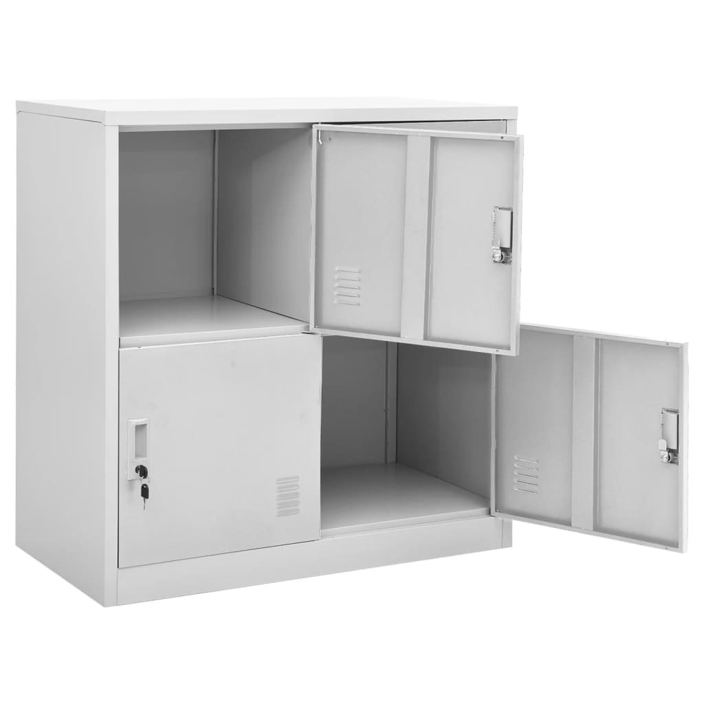 Locker Cabinet 35.4&quot;X17.7&quot;X36.4&quot; Steel Light Gray