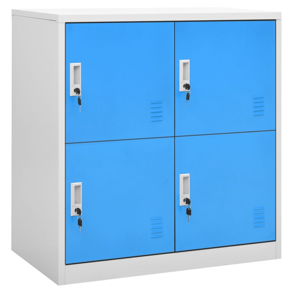 Locker Cabinet 35.4&quot;X17.7&quot;X36.4&quot; Steel Light Gray And Blue