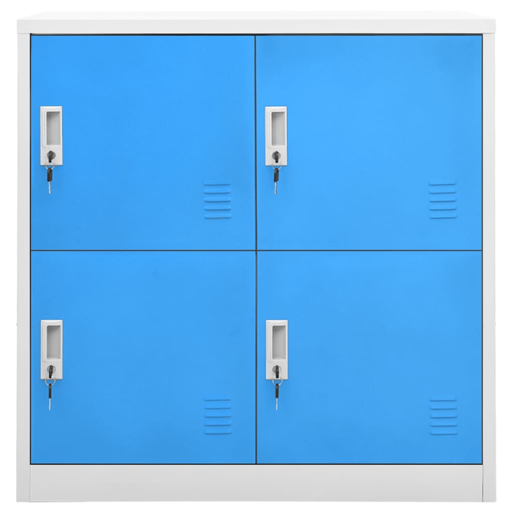 Locker Cabinet 35.4&quot;X17.7&quot;X36.4&quot; Steel Light Gray And Blue