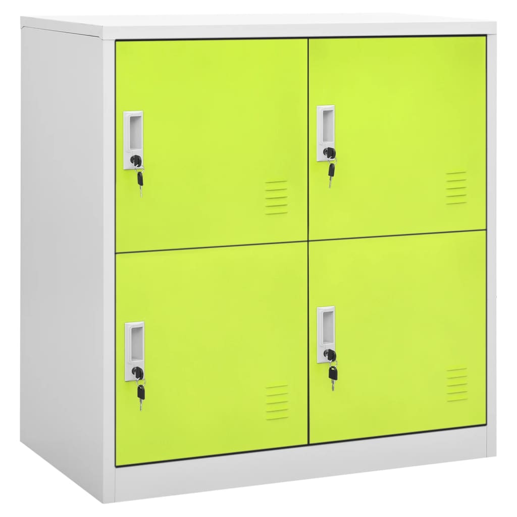 Locker Cabinet 35.4&quot;X17.7&quot;X36.4&quot; Steel Light Gray And Green