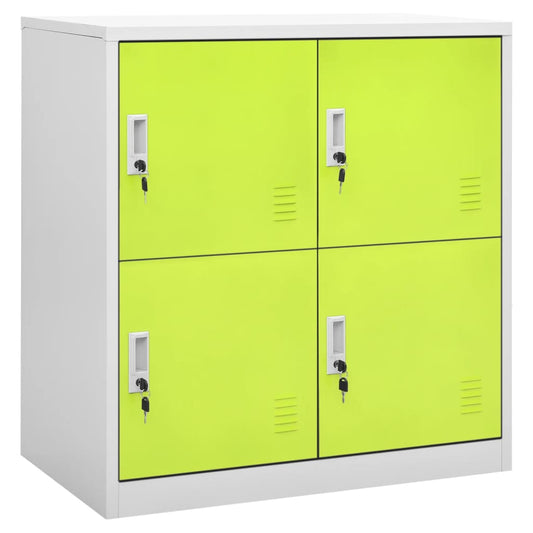 Locker Cabinet 35.4&quot;X17.7&quot;X36.4&quot; Steel Light Gray And Green