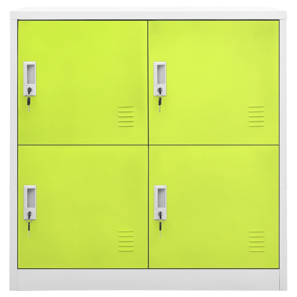 Locker Cabinet 35.4&quot;X17.7&quot;X36.4&quot; Steel Light Gray And Green