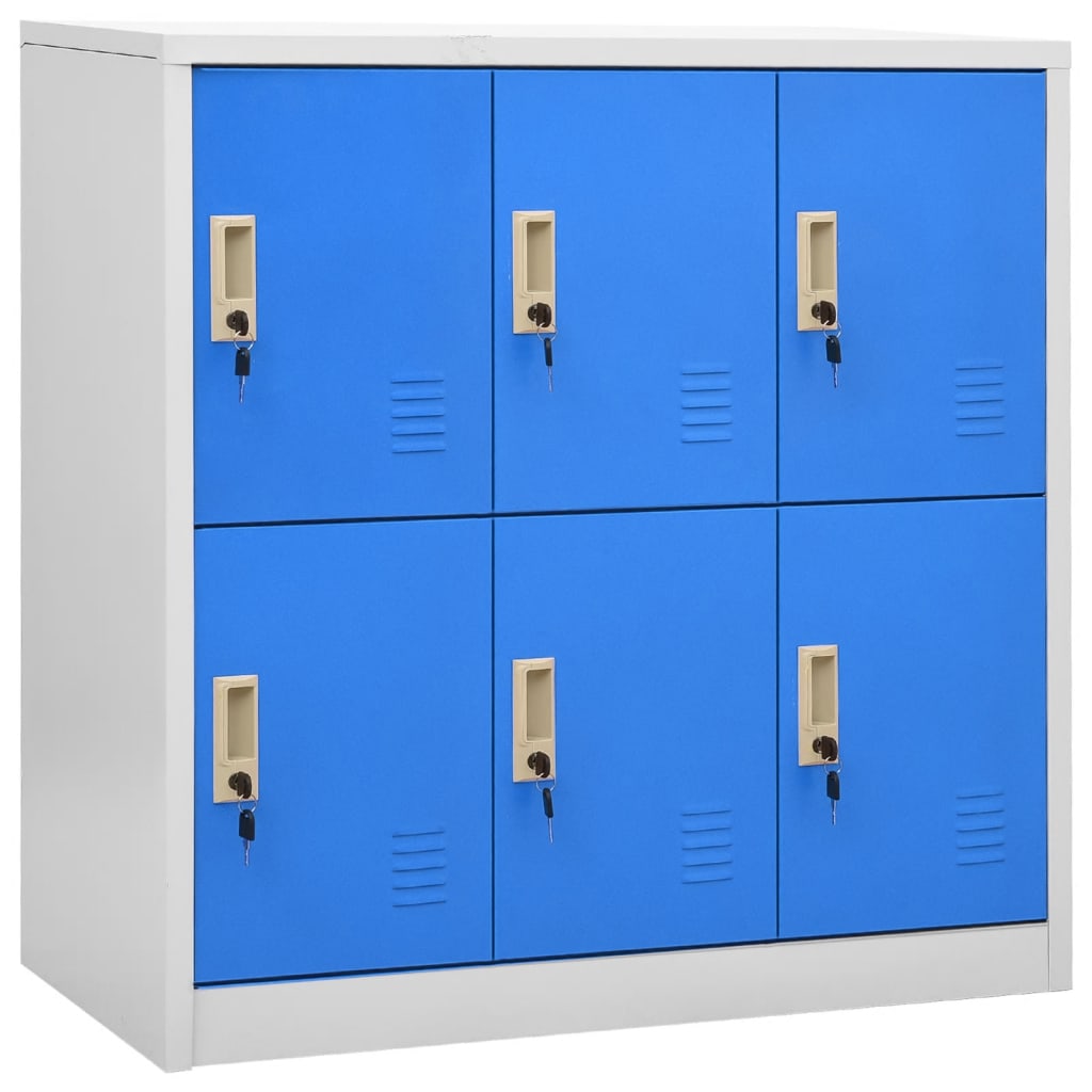 Locker Cabinet 35.4&quot;X17.7&quot;X36.4&quot; Steel Light Gray And Blue