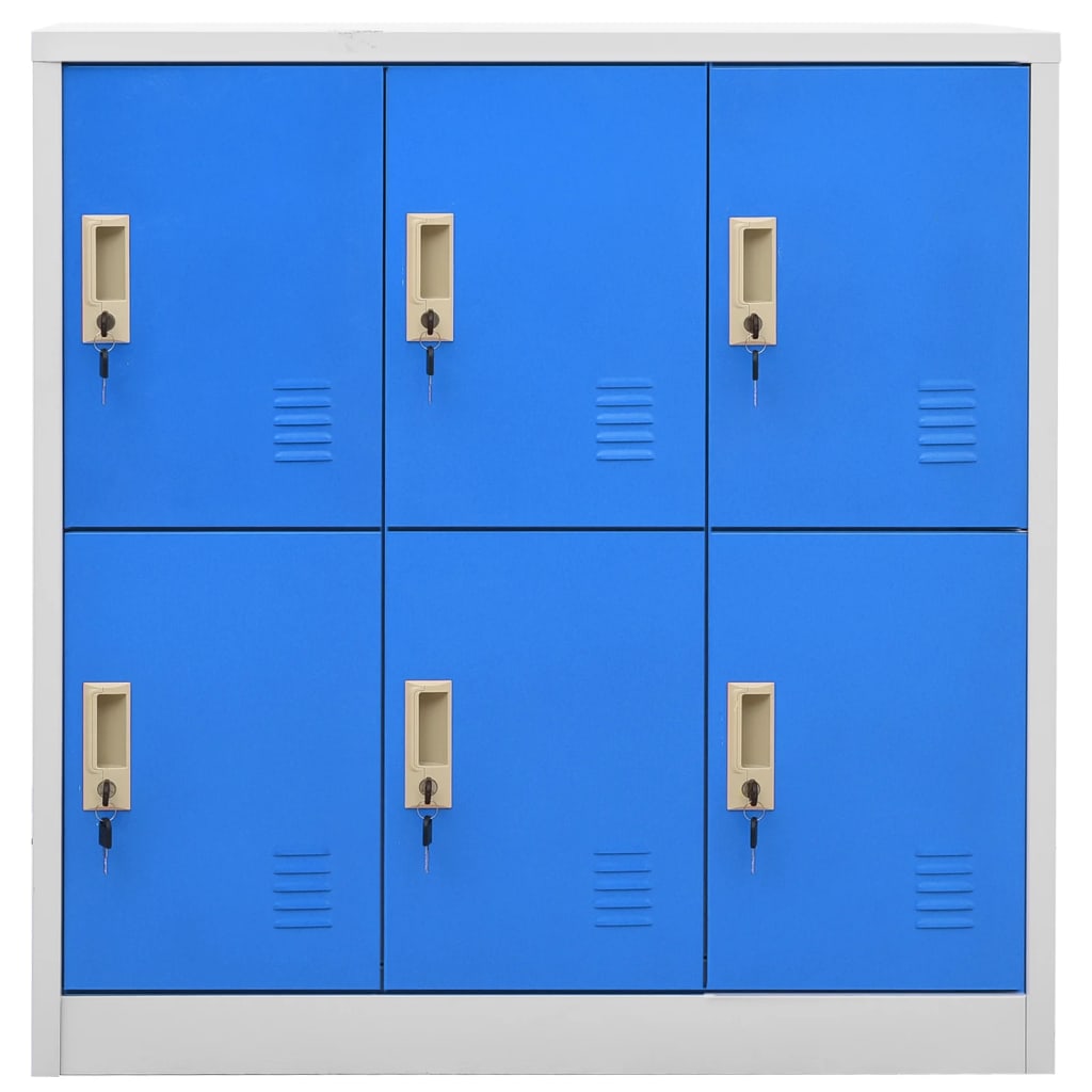 Locker Cabinet 35.4&quot;X17.7&quot;X36.4&quot; Steel Light Gray And Blue