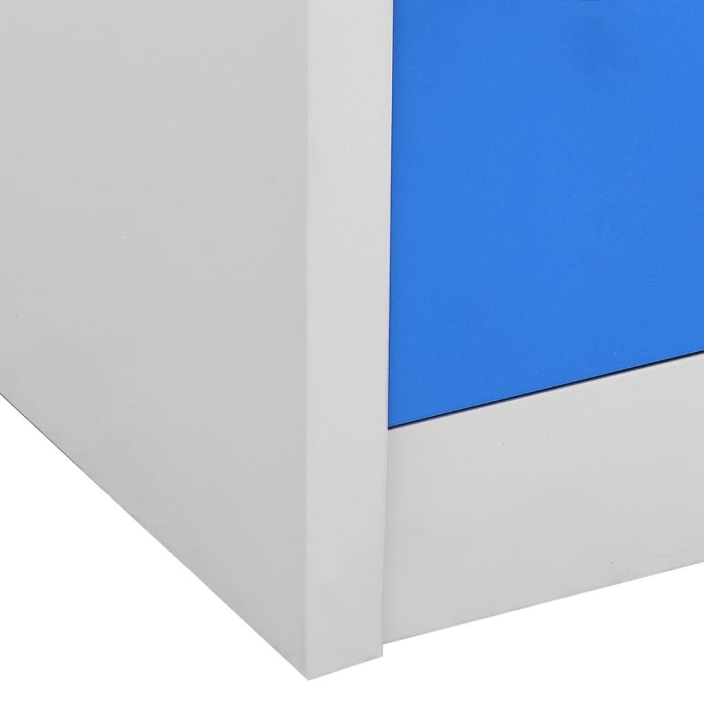 Locker Cabinet 35.4&quot;X17.7&quot;X36.4&quot; Steel Light Gray And Blue