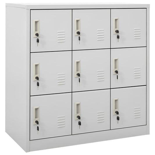 Locker Cabinet 35.4&quot;X17.7&quot;X36.4&quot; Steel Light Gray