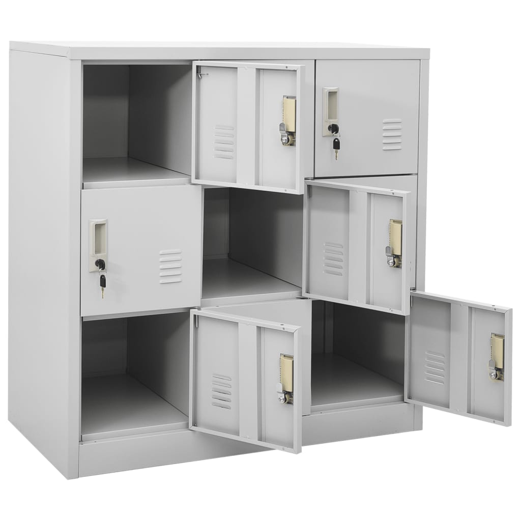 Locker Cabinet 35.4&quot;X17.7&quot;X36.4&quot; Steel Light Gray