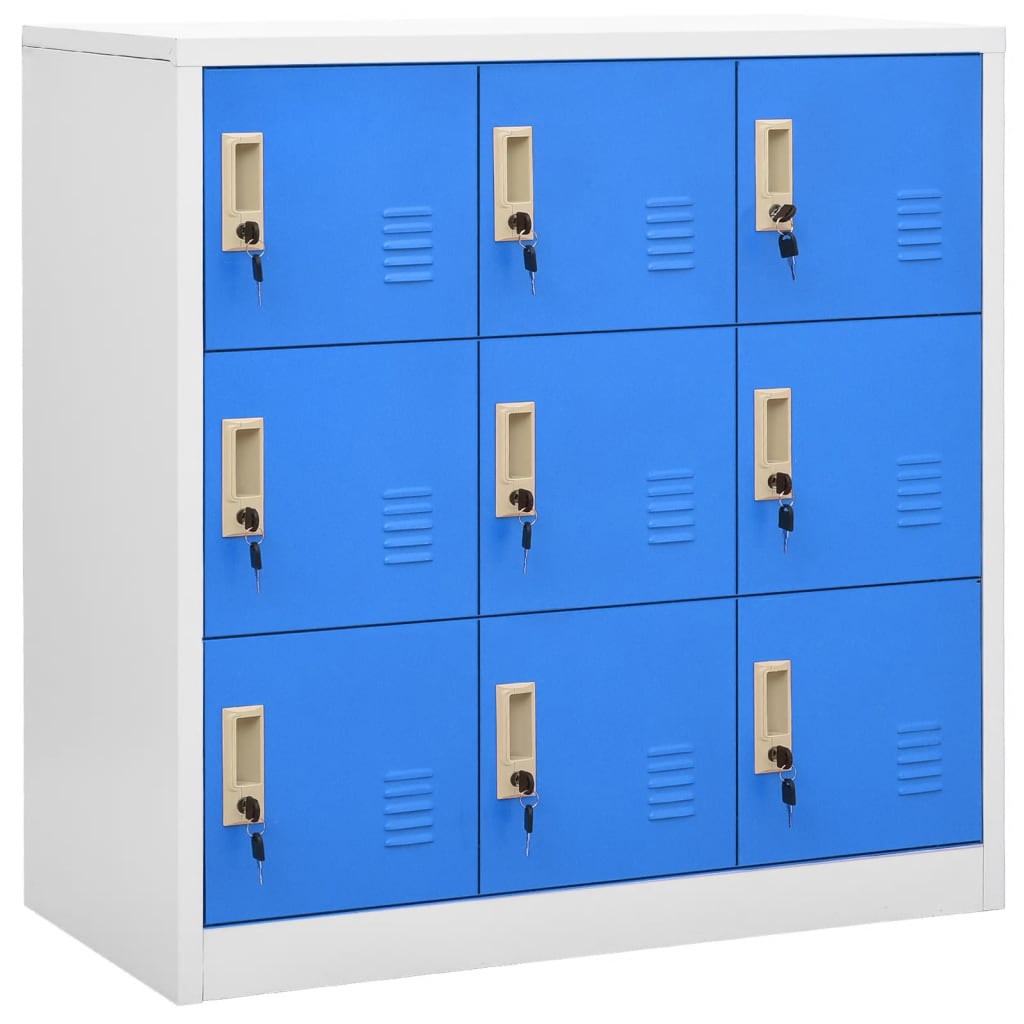 Locker Cabinet 35.4&quot;X17.7&quot;X36.4&quot; Steel Light Gray And Blue