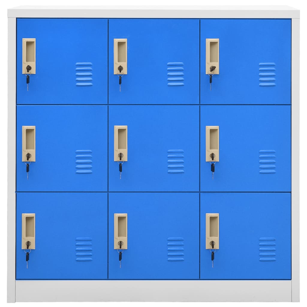 Locker Cabinet 35.4&quot;X17.7&quot;X36.4&quot; Steel Light Gray And Blue