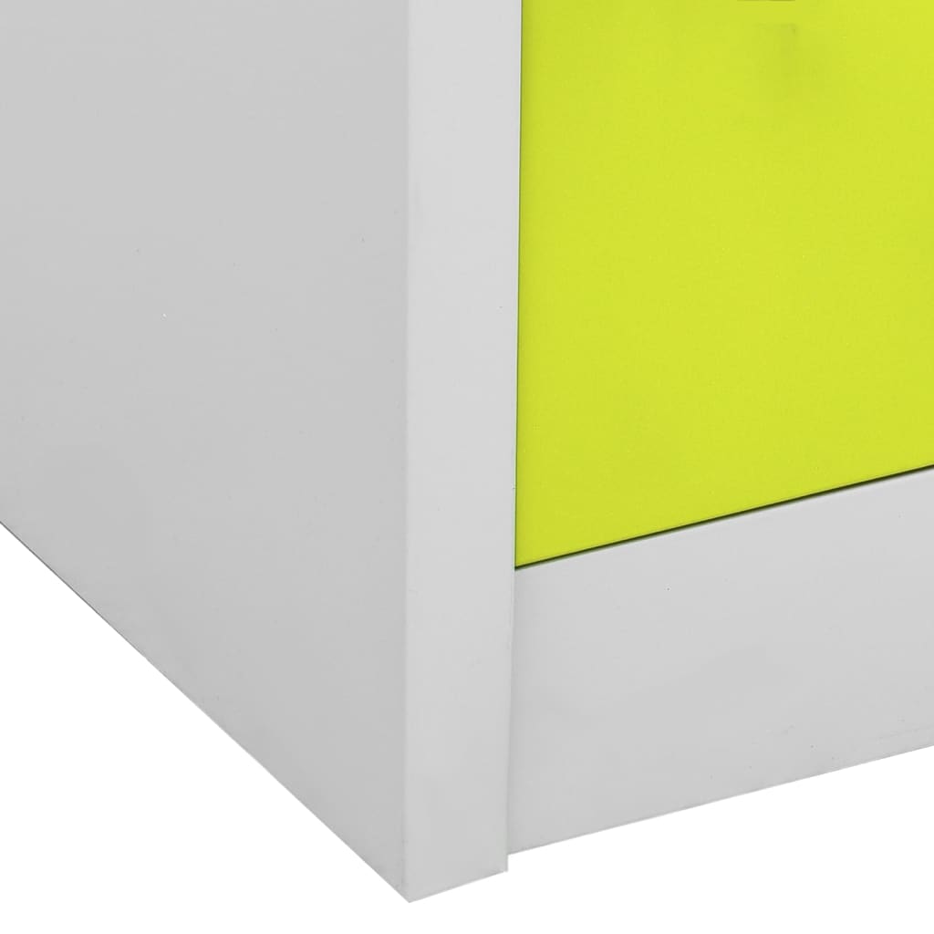 Locker Cabinet 35.4&quot;X17.7&quot;X36.4&quot; Steel Light Gray And Green