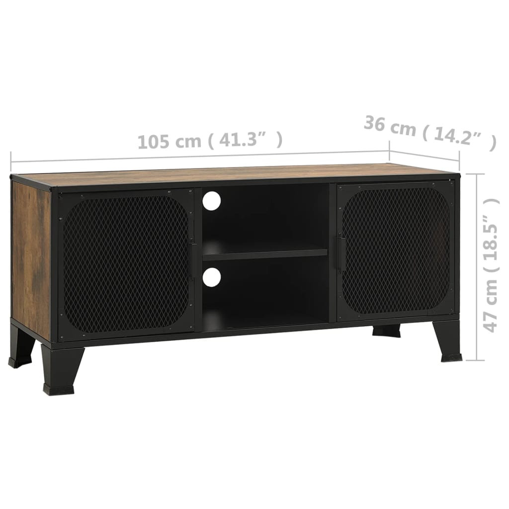 Tv Stand 41.3&quot;X14.2&quot;X18.5&quot; Metal And Mdf