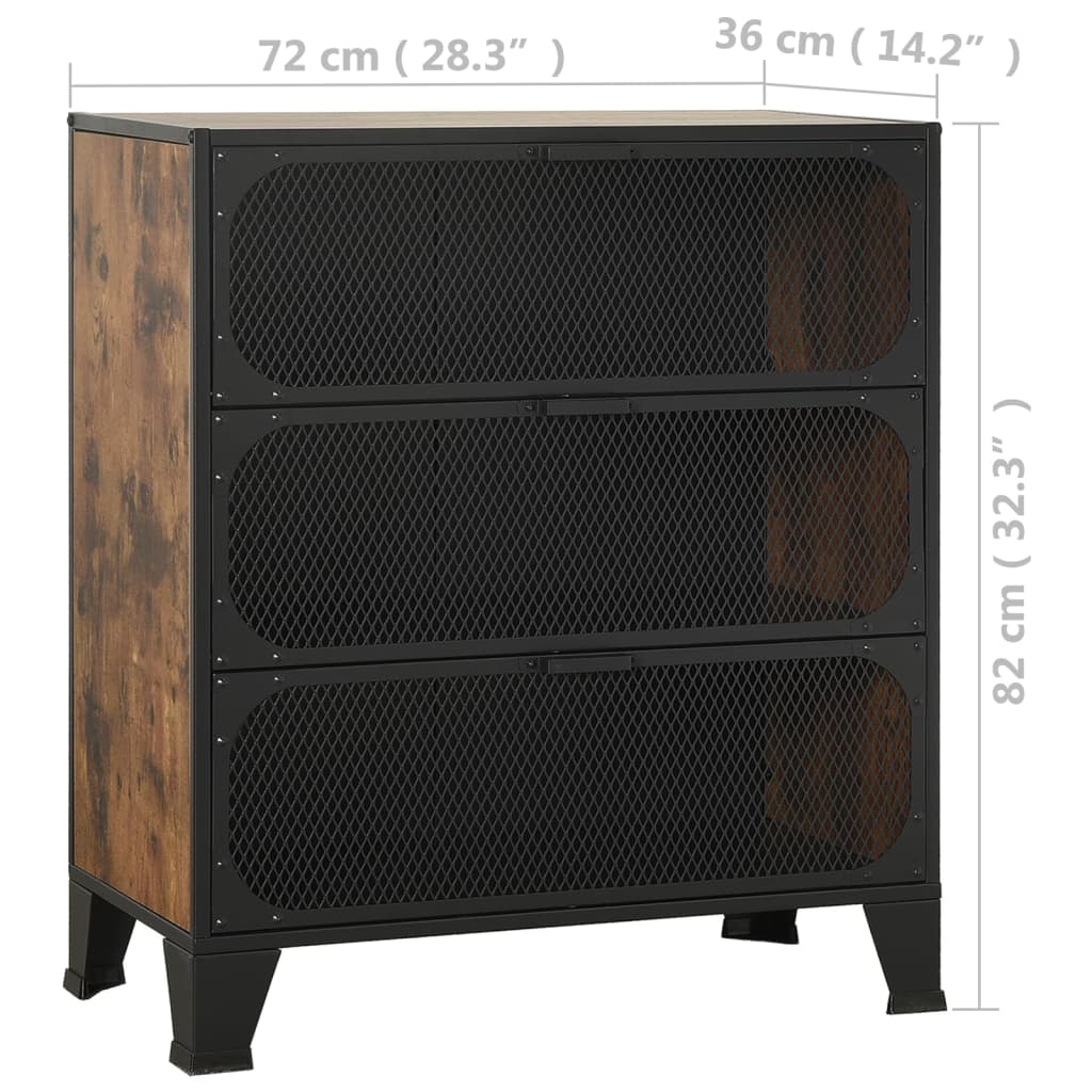 Storage Cabinet 28.3&quot;X14.2&quot;X32.3&quot; Metal And Mdf