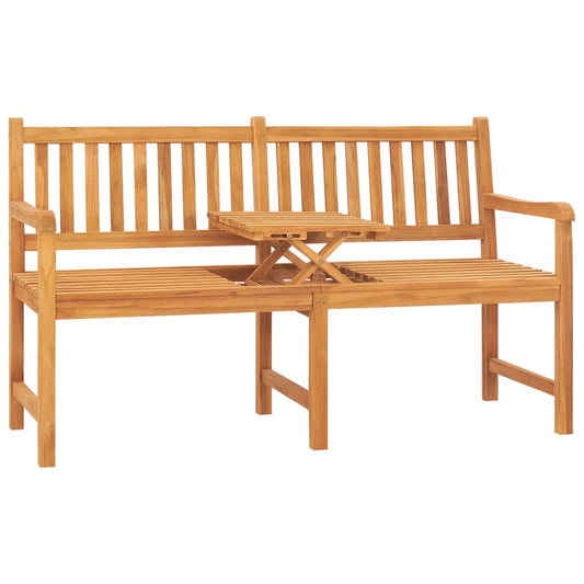 3-Seater Patio Bench With Table 59.1&quot; Solid Teak Wood