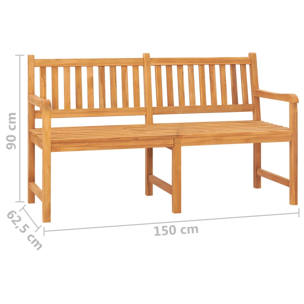 3-Seater Patio Bench With Table 59.1&quot; Solid Teak Wood