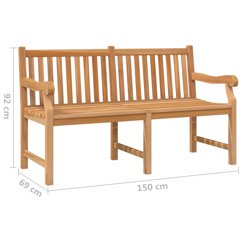 Patio Bench 59.1&quot; Solid Teak Wood