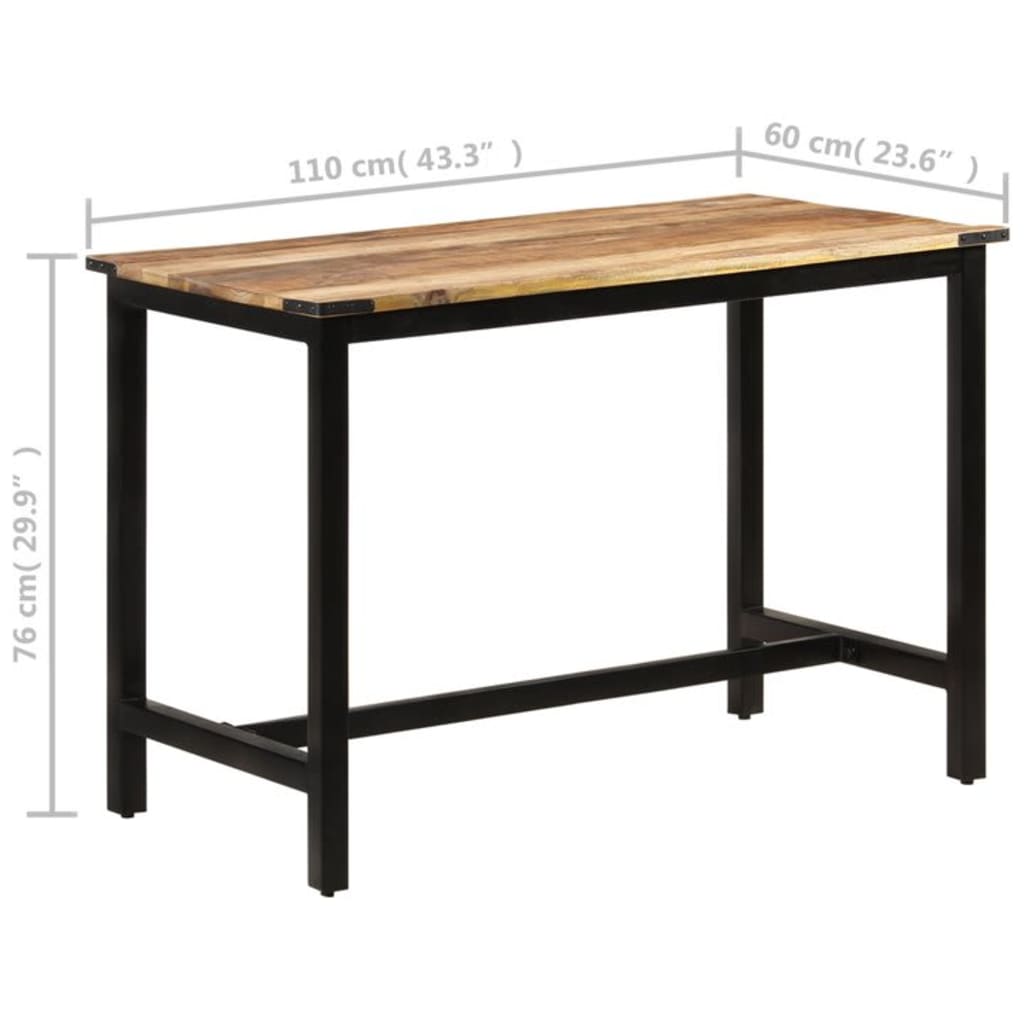 Dining Table 43.3&quot;X23.6&quot;X29.9&quot; Solid Wood Mango