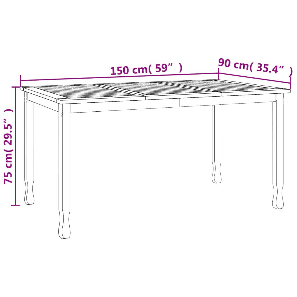 Patio Dining Table Solid Wood Teak