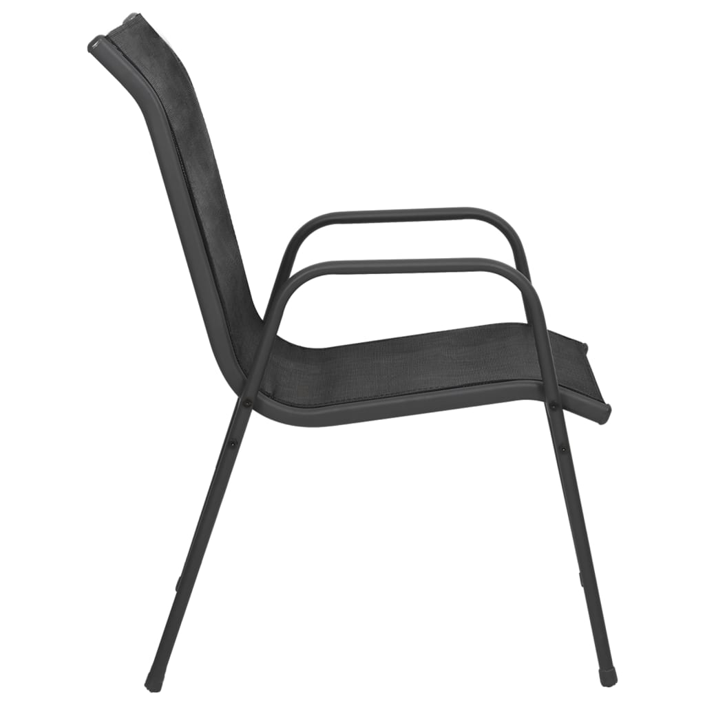 Patio Chairs 4 Pcs Steel And Textilene Black