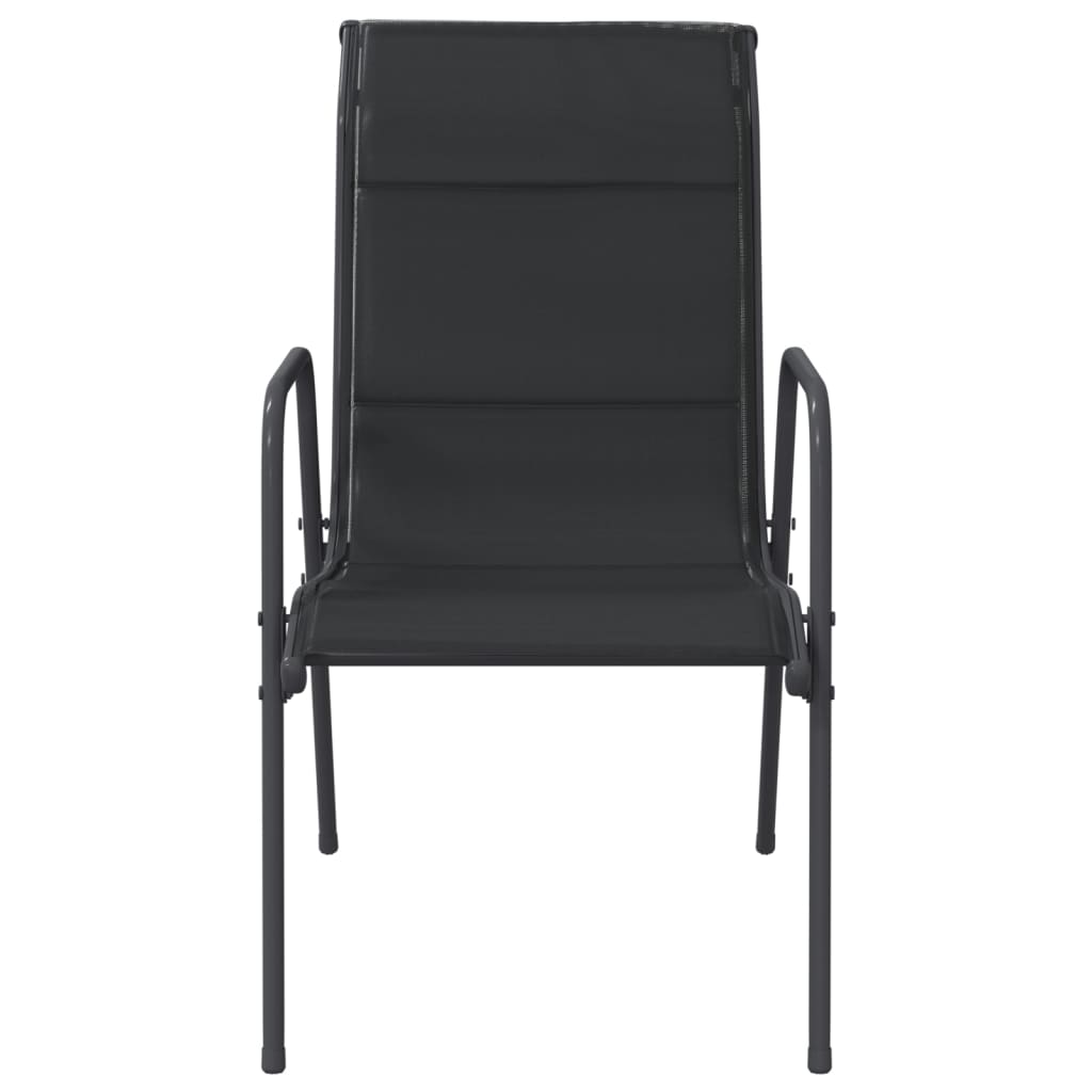 Patio Chairs 4 Pcs Steel And Textilene Black