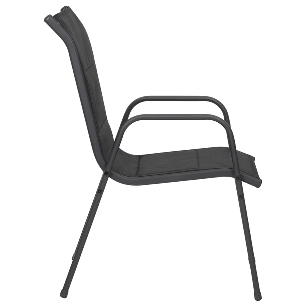 Patio Chairs 4 Pcs Steel And Textilene Black