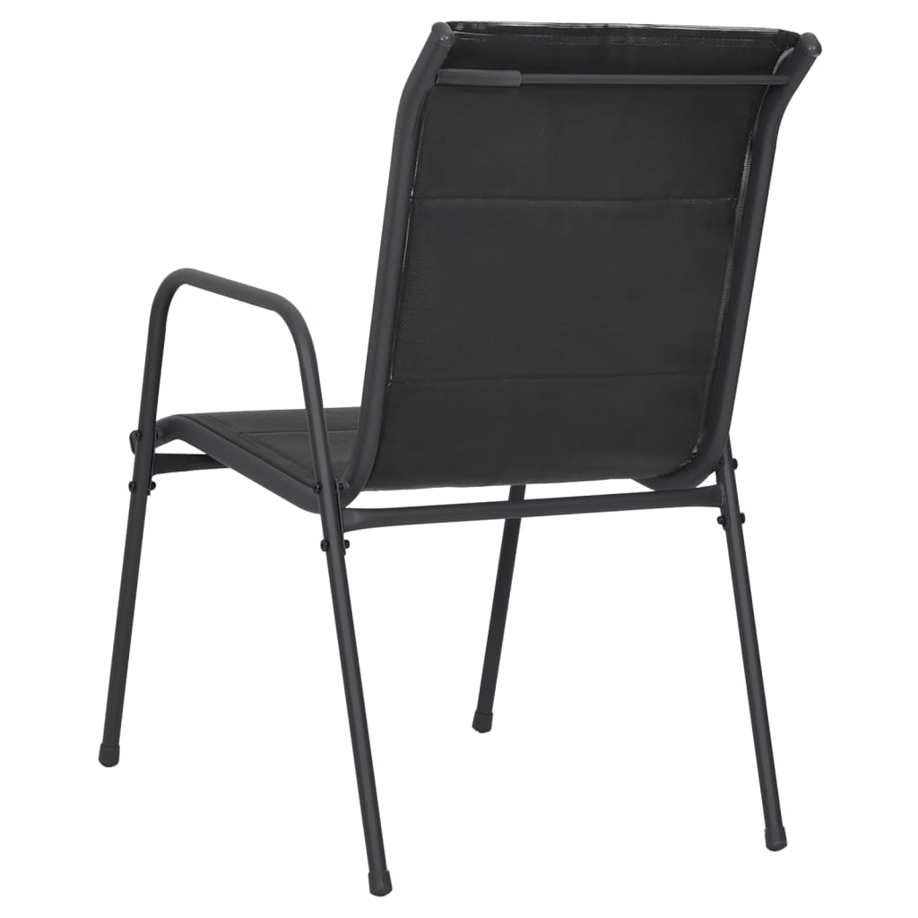 Patio Chairs 4 Pcs Steel And Textilene Black