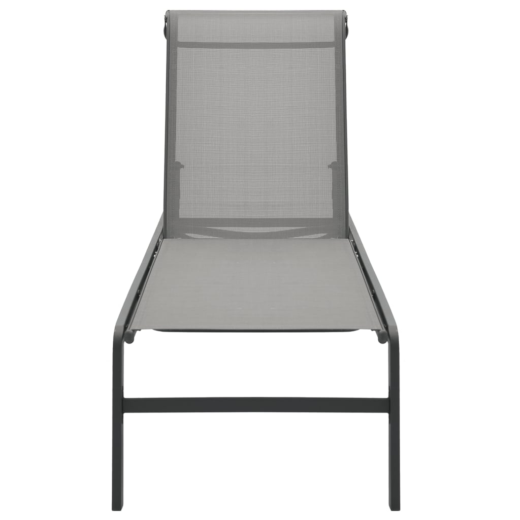 Sun Loungers 2 Pcs With Table Textilene And Steel