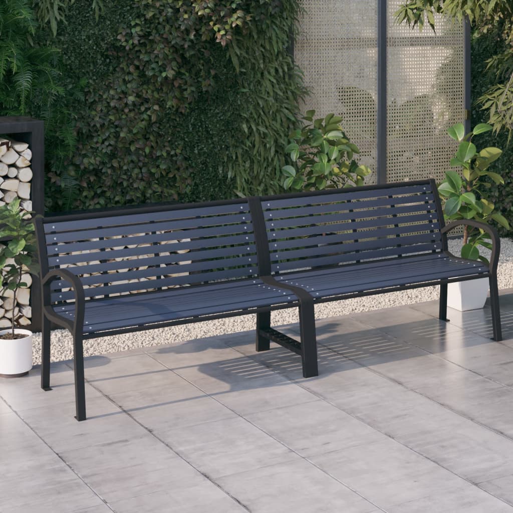 Patio Bench Steel And Wpc Black And