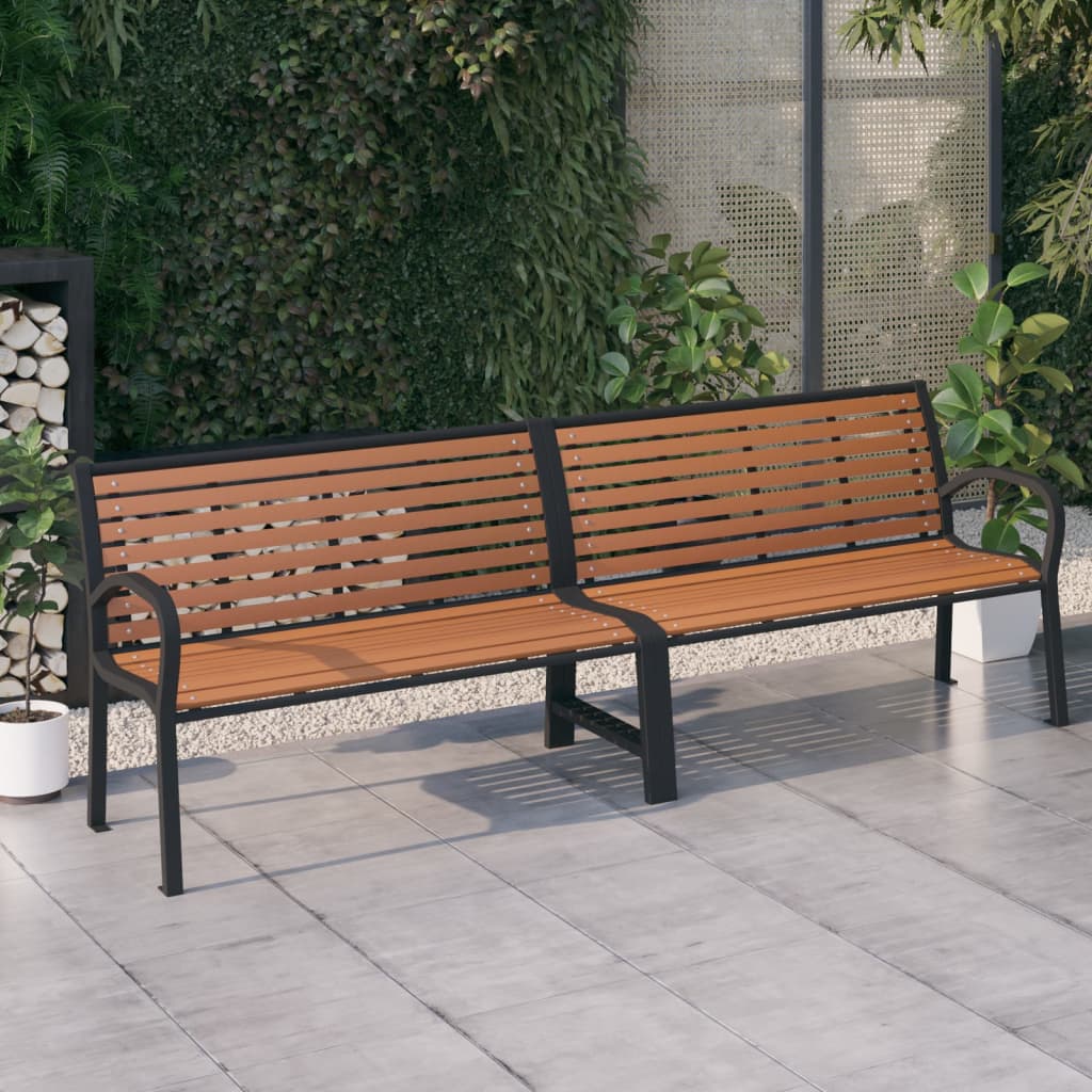 Patio Bench Steel And Wpc Black And