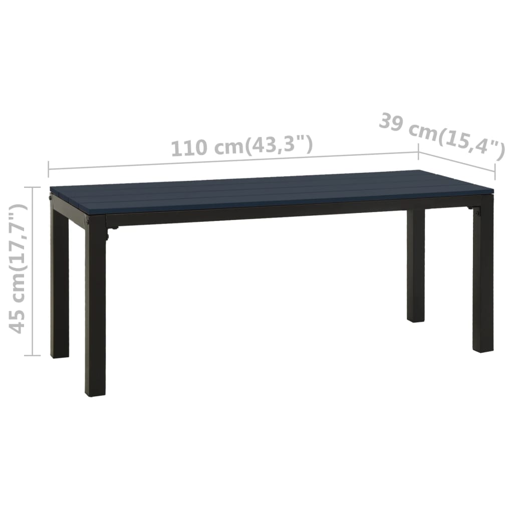 Patio Bench 43.3&quot; Steel And Wpc