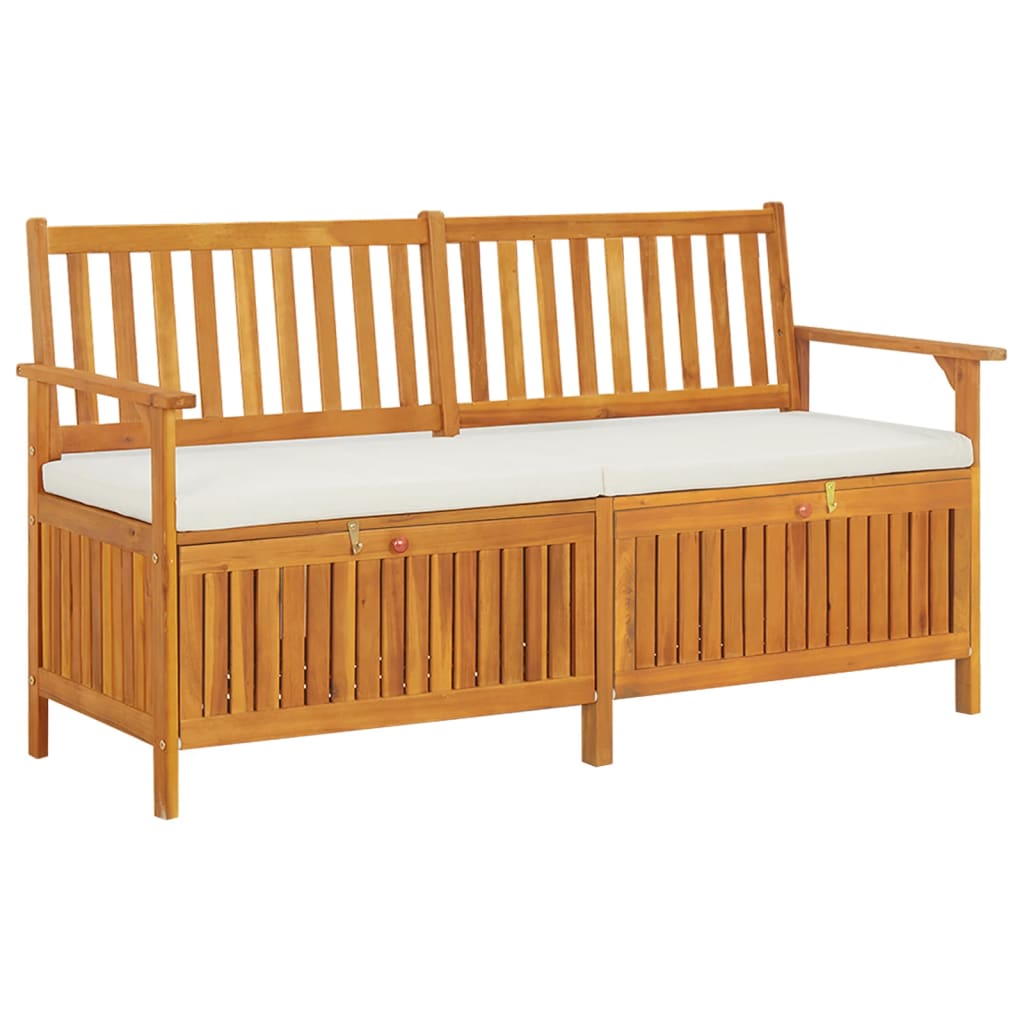 Patio Storage Bench 47.2&quot; Solid Acacia Wood