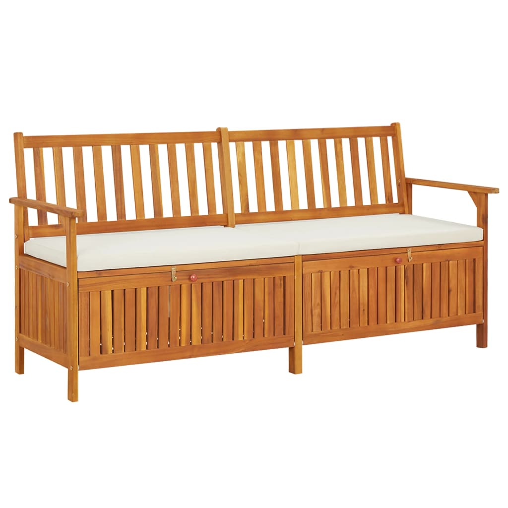 Patio Storage Bench 47.2&quot; Solid Acacia Wood