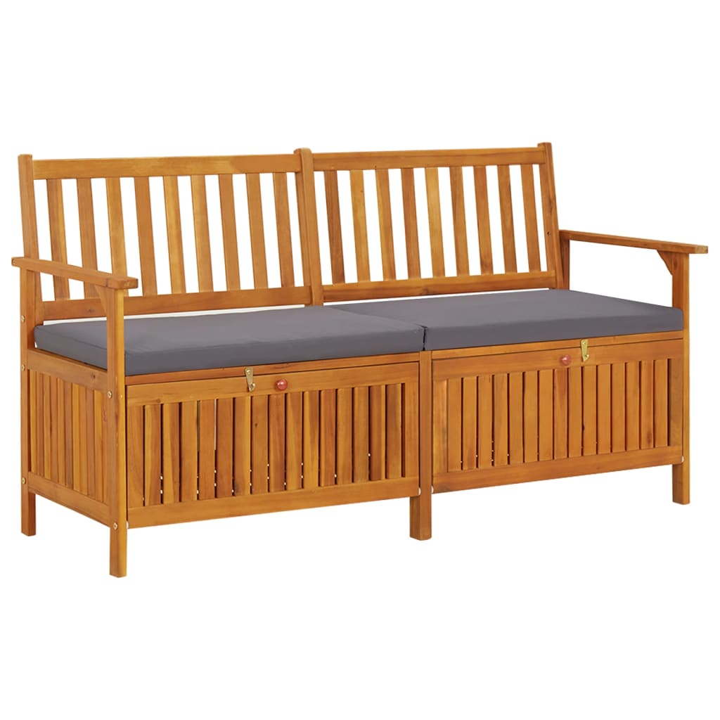 Patio Storage Bench 47.2&quot; Solid Acacia Wood