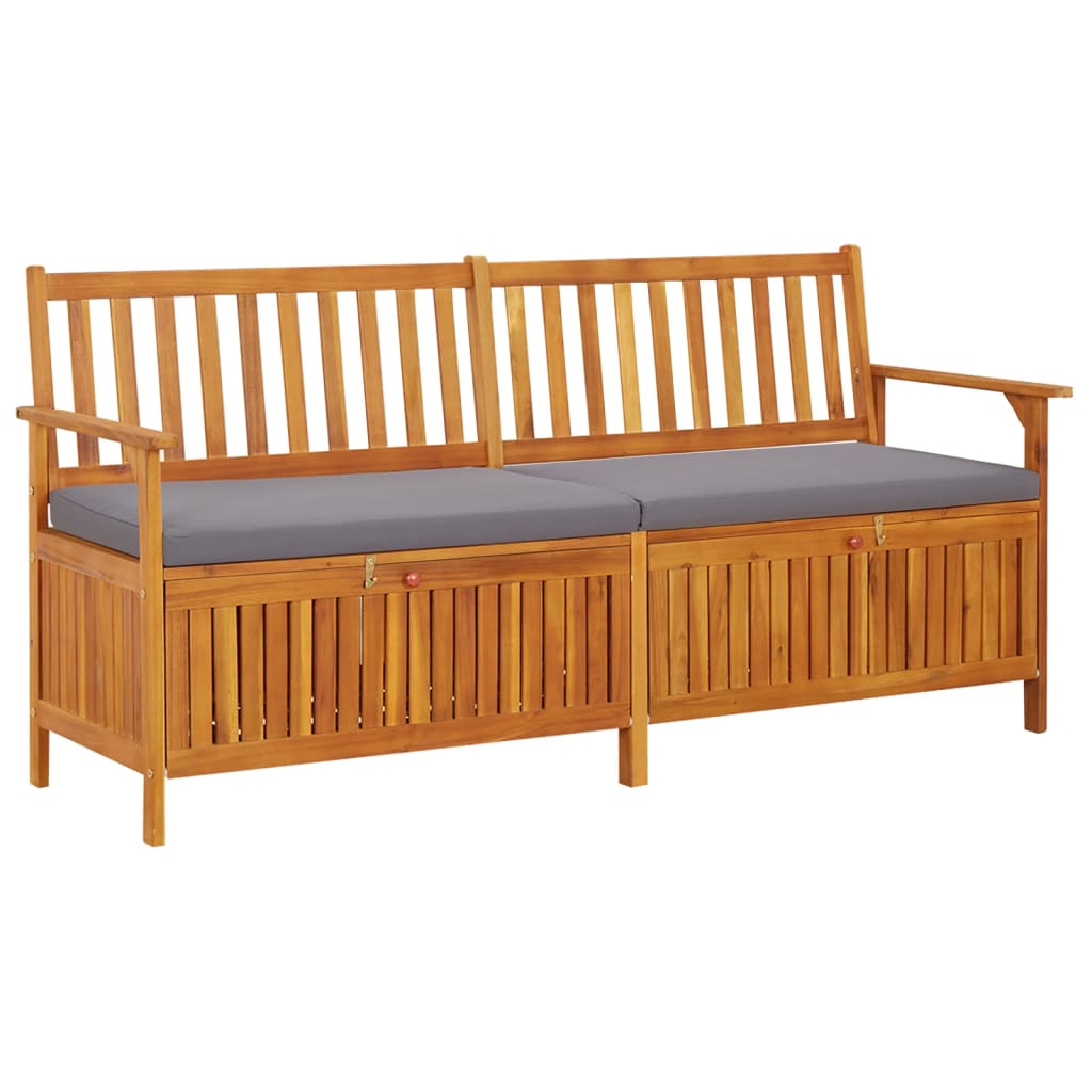 Patio Storage Bench 47.2&quot; Solid Acacia Wood