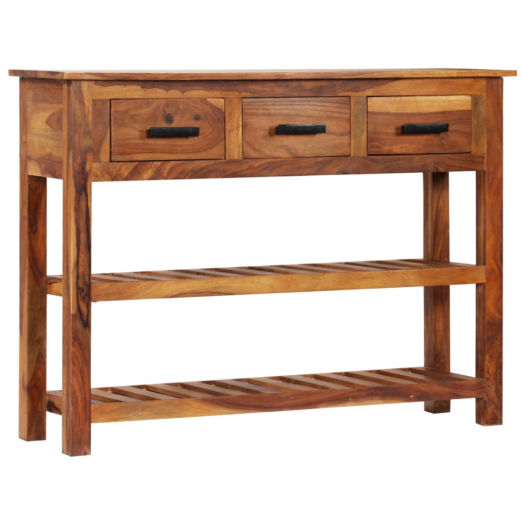 Sideboard With 3 Drawers 43.3&quot;X11.8&quot;X31.5&quot; Solid Acacia Wood